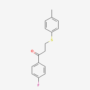 molecular formula C16H15FOS B2554941 1-(4-Fluorophenyl)-3-[(4-methylphenyl)sulfanyl]-1-propanone CAS No. 892154-97-1