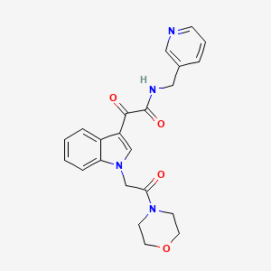 molecular formula C22H22N4O4 B2554964 2-{1-[2-(morpholin-4-yl)-2-oxoethyl]-1H-indol-3-yl}-2-oxo-N-[(pyridin-3-yl)methyl]acetamide CAS No. 872856-94-5