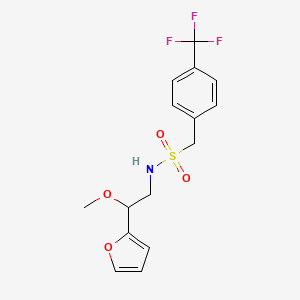 molecular formula C15H16F3NO4S B2554965 N-[2-(furan-2-yl)-2-methoxyethyl]-1-[4-(trifluoromethyl)phenyl]methanesulfonamide CAS No. 1798544-70-3