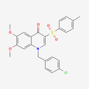 molecular formula C25H22ClNO5S B2554987 1-[(4-chlorophenyl)methyl]-6,7-dimethoxy-3-(4-methylbenzenesulfonyl)-1,4-dihydroquinolin-4-one CAS No. 866845-81-0