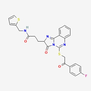 3-(5-{[2-(4-fluorophenyl)-2-oxoethyl]sulfanyl}-3-oxo-2H,3H-imidazo[1,2-c]quinazolin-2-yl)-N-[(thiophen-2-yl)methyl]propanamide