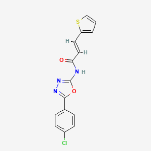 (E)-N-(5-(4-chlorophenyl)-1,3,4-oxadiazol-2-yl)-3-(thiophen-2-yl)acrylamide