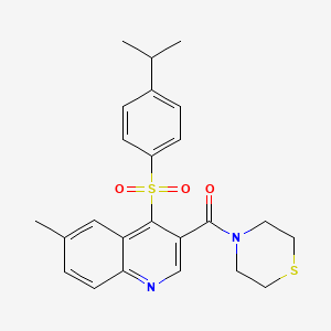 (4-((4-Isopropylphenyl)sulfonyl)-6-methylquinolin-3-yl)(thiomorpholino)methanone