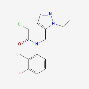 2-Chloro-N-[(2-ethylpyrazol-3-yl)methyl]-N-(3-fluoro-2-methylphenyl)acetamide