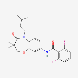 2,6-difluoro-N-(5-isopentyl-3,3-dimethyl-4-oxo-2,3,4,5-tetrahydrobenzo[b][1,4]oxazepin-8-yl)benzamide