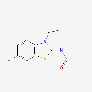 N-(3-ethyl-6-fluoro-1,3-benzothiazol-2-ylidene)acetamide