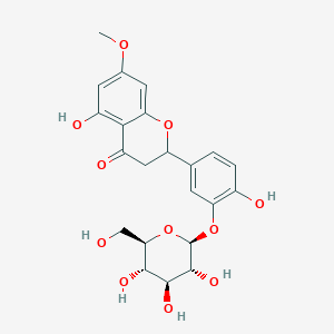B2555042 5-hydroxy-2-[4-hydroxy-3-[(2S,3R,4S,5S,6R)-3,4,5-trihydroxy-6-(hydroxymethyl)oxan-2-yl]oxyphenyl]-7-methoxy-2,3-dihydrochromen-4-one CAS No. 107140-38-5