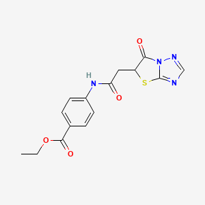 Ethyl 4-(2-(6-oxo-5,6-dihydrothiazolo[3,2-b][1,2,4]triazol-5-yl)acetamido)benzoate