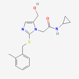 N-cyclopropyl-2-(5-(hydroxymethyl)-2-((2-methylbenzyl)thio)-1H-imidazol-1-yl)acetamide