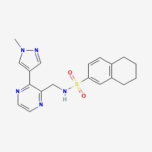 molecular formula C19H21N5O2S B2555059 N-((3-(1-methyl-1H-pyrazol-4-yl)pyrazin-2-yl)methyl)-5,6,7,8-tetrahydronaphthalene-2-sulfonamide CAS No. 2034230-80-1
