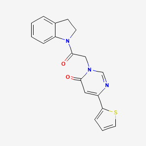 3-(2-(indolin-1-yl)-2-oxoethyl)-6-(thiophen-2-yl)pyrimidin-4(3H)-one