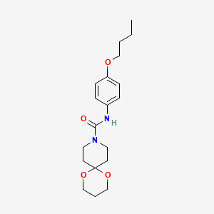 molecular formula C19H28N2O4 B2555066 N-(4-butoxyphenyl)-1,5-dioxa-9-azaspiro[5.5]undecane-9-carboxamide CAS No. 1022001-74-6
