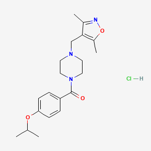 (4-((3,5-Dimethylisoxazol-4-yl)methyl)piperazin-1-yl)(4-isopropoxyphenyl)methanone hydrochloride