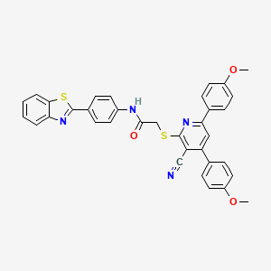 N-(4-(benzo[d]thiazol-2-yl)phenyl)-2-((3-cyano-4,6-bis(4-methoxyphenyl)pyridin-2-yl)thio)acetamide