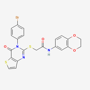 2-((3-(4-bromophenyl)-4-oxo-3,4-dihydrothieno[3,2-d]pyrimidin-2-yl)thio)-N-(2,3-dihydrobenzo[b][1,4]dioxin-6-yl)acetamide