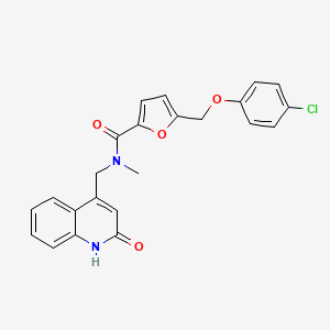 5-((4-chlorophenoxy)methyl)-N-((2-hydroxyquinolin-4-yl)methyl)-N-methylfuran-2-carboxamide