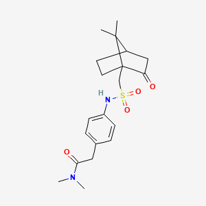 molecular formula C20H28N2O4S B2555085 2-(4-((7,7-dimethyl-2-oxobicyclo[2.2.1]heptan-1-yl)methylsulfonamido)phenyl)-N,N-dimethylacetamide CAS No. 2034244-00-1