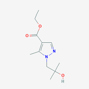 molecular formula C11H18N2O3 B2555086 Ethyl 1-(2-hydroxy-2-methylpropyl)-5-methylpyrazole-4-carboxylate CAS No. 2144385-16-8