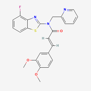 molecular formula C24H20FN3O3S B2555089 (E)-3-(3,4-dimethoxyphenyl)-N-(4-fluorobenzo[d]thiazol-2-yl)-N-(pyridin-2-ylmethyl)acrylamide CAS No. 1173390-35-6