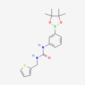 molecular formula C18H23BN2O3S B2555093 1-(3-(4,4,5,5-Tetramethyl-1,3,2-dioxaborolan-2-yl)phenyl)-3-(thiophen-2-ylmethyl)urea CAS No. 874301-80-1