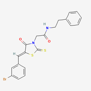 molecular formula C20H17BrN2O2S2 B2555098 (Z)-2-(5-(3-bromobenzylidene)-4-oxo-2-thioxothiazolidin-3-yl)-N-phenethylacetamide CAS No. 307540-92-7