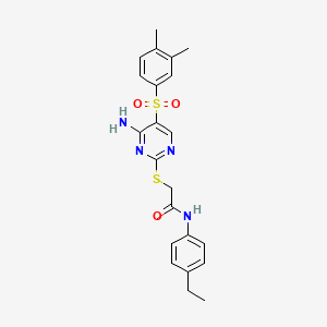 2-((4-amino-5-((3,4-dimethylphenyl)sulfonyl)pyrimidin-2-yl)thio)-N-(4-ethylphenyl)acetamide
