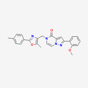 2-(2-methoxyphenyl)-5-((5-methyl-2-(p-tolyl)oxazol-4-yl)methyl)pyrazolo[1,5-a]pyrazin-4(5H)-one