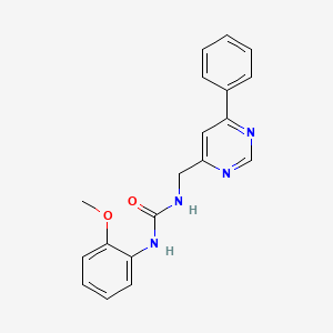 molecular formula C19H18N4O2 B2555123 1-(2-Methoxyphenyl)-3-((6-phenylpyrimidin-4-yl)methyl)urea CAS No. 2188279-22-1