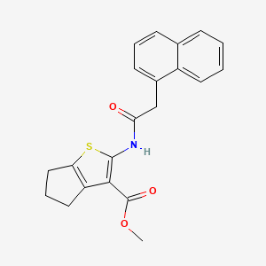 molecular formula C21H19NO3S B2555143 methyl 2-(2-(naphthalen-1-yl)acetamido)-5,6-dihydro-4H-cyclopenta[b]thiophene-3-carboxylate CAS No. 477570-33-5