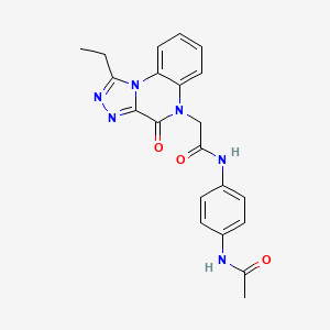 molecular formula C21H20N6O3 B2555155 N-(4-acetamidophenyl)-2-{1-ethyl-4-oxo-4H,5H-[1,2,4]triazolo[4,3-a]quinoxalin-5-yl}acetamide CAS No. 1358888-40-0