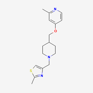 B2555173 2-Methyl-4-[[4-[(2-methylpyridin-4-yl)oxymethyl]piperidin-1-yl]methyl]-1,3-thiazole CAS No. 2379984-19-5