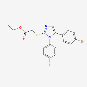 ethyl 2-((5-(4-bromophenyl)-1-(4-fluorophenyl)-1H-imidazol-2-yl)thio)acetate