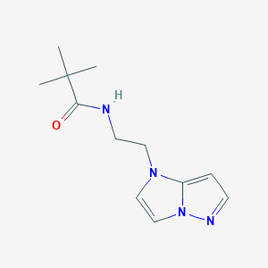 molecular formula C12H18N4O B2555211 N-(2-(1H-imidazo[1,2-b]pyrazol-1-yl)ethyl)pivalamide CAS No. 1795443-37-6