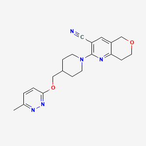 molecular formula C20H23N5O2 B2555212 2-(4-{[(6-methylpyridazin-3-yl)oxy]methyl}piperidin-1-yl)-5H,7H,8H-pyrano[4,3-b]pyridine-3-carbonitrile CAS No. 2309587-15-1