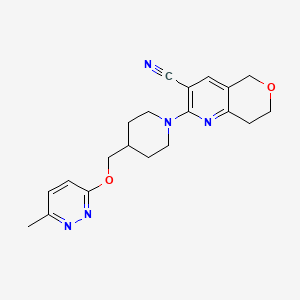 2-[4-[(6-Methylpyridazin-3-yl)oxymethyl]piperidin-1-yl]-7,8-dihydro-5H-pyrano[4,3-b]pyridine-3-carbonitrile