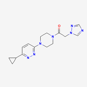 1-(4-(6-cyclopropylpyridazin-3-yl)piperazin-1-yl)-2-(1H-1,2,4-triazol-1-yl)ethanone