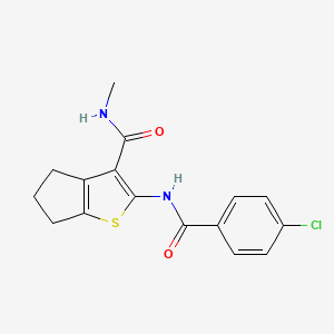2-[(4-chlorobenzoyl)amino]-N-methyl-5,6-dihydro-4H-cyclopenta[b]thiophene-3-carboxamide