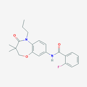 N-(3,3-dimethyl-4-oxo-5-propyl-2,3,4,5-tetrahydrobenzo[b][1,4]oxazepin-8-yl)-2-fluorobenzamide
