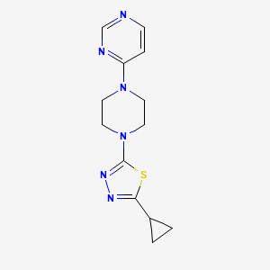 molecular formula C13H16N6S B2555226 4-[4-(5-Cyclopropyl-1,3,4-thiadiazol-2-yl)piperazin-1-yl]pyrimidine CAS No. 2415569-03-6