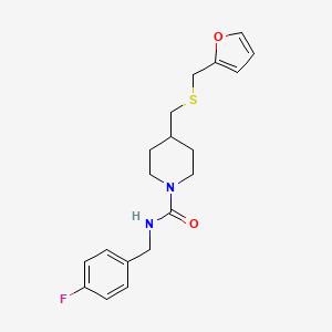 N-(4-fluorobenzyl)-4-(((furan-2-ylmethyl)thio)methyl)piperidine-1-carboxamide