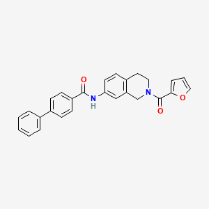 molecular formula C27H22N2O3 B2555232 N-(2-(furan-2-carbonyl)-1,2,3,4-tetrahydroisoquinolin-7-yl)-[1,1'-biphenyl]-4-carboxamide CAS No. 955686-66-5