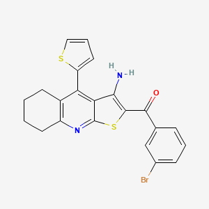 (3-Amino-4-(thiophen-2-yl)-5,6,7,8-tetrahydrothieno[2,3-b]quinolin-2-yl)(3-bromophenyl)methanone