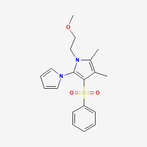 4-(Benzenesulfonyl)-1-(2-methoxyethyl)-2,3-dimethyl-5-pyrrol-1-ylpyrrole