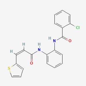 (Z)-2-chloro-N-(2-(3-(thiophen-2-yl)acrylamido)phenyl)benzamide