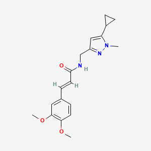 (E)-N-((5-cyclopropyl-1-methyl-1H-pyrazol-3-yl)methyl)-3-(3,4-dimethoxyphenyl)acrylamide
