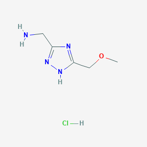 [5-(methoxymethyl)-4H-1,2,4-triazol-3-yl]methanamine hydrochloride