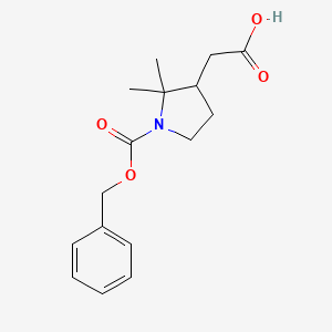2-(2,2-Dimethyl-1-phenylmethoxycarbonylpyrrolidin-3-yl)acetic acid