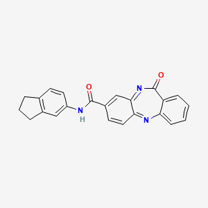 N-(2,3-dihydro-1H-inden-5-yl)-10-oxo-2,9-diazatricyclo[9.4.0.0^{3,8}]pentadeca-1(11),3(8),4,6,12,14-hexaene-6-carboxamide