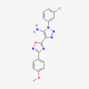 molecular formula C17H13ClN6O2 B2555294 3-(3-Chlorophenyl)-5-[3-(4-methoxyphenyl)-1,2,4-oxadiazol-5-yl]triazol-4-amine CAS No. 892746-16-6