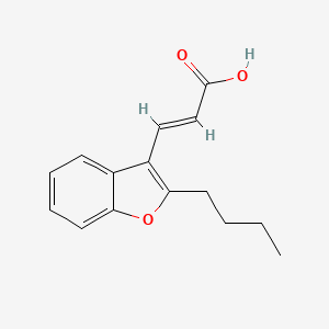 molecular formula C15H16O3 B2555301 3-(2-丁基-1-苯并呋喃-3-基)丙-2-烯酸 CAS No. 852400-43-2
